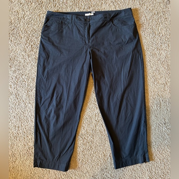 Eileen Fisher Women’s Capri Pants Black Size Large Pockets Business Ankle Zip - Picture 1 of 6